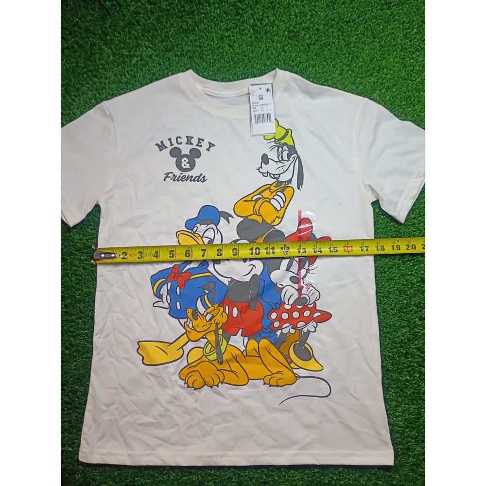 New Mickey Mouse & Friends Graphic White Cotton Tee XS - Picture 5 of 8